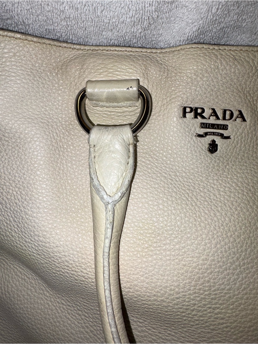 Prada Cream Leather Tote Bag Authentic - Picture 3 of 9